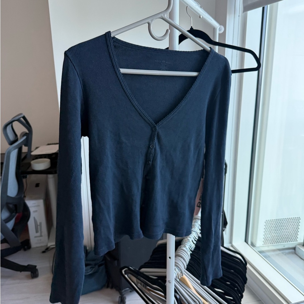 Brandy Melville Blue Long Sleeve Cardigan